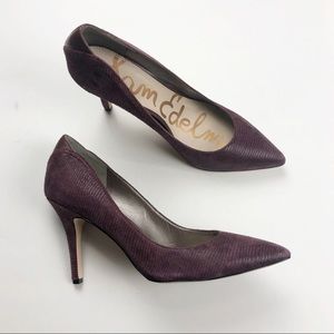 3/30 Sam Edelman Zola Burg Lizard Plum Point Heel